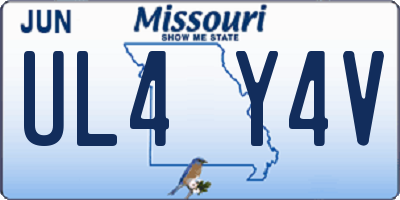 MO license plate UL4Y4V