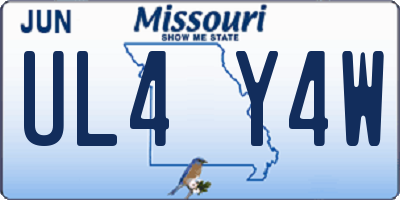 MO license plate UL4Y4W