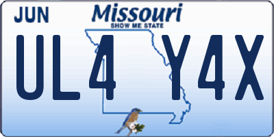 MO license plate UL4Y4X