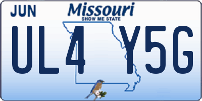 MO license plate UL4Y5G