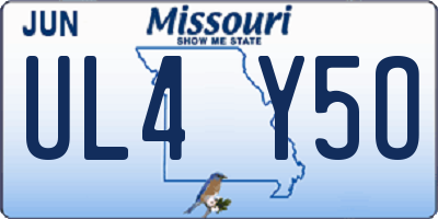 MO license plate UL4Y5O