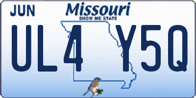MO license plate UL4Y5Q
