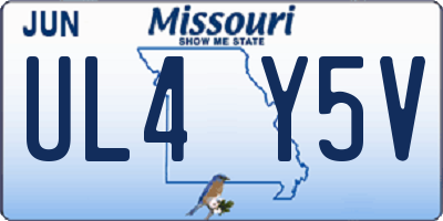 MO license plate UL4Y5V