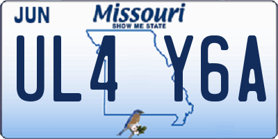 MO license plate UL4Y6A