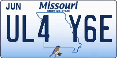 MO license plate UL4Y6E