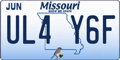 MO license plate UL4Y6F