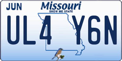 MO license plate UL4Y6N