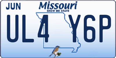 MO license plate UL4Y6P