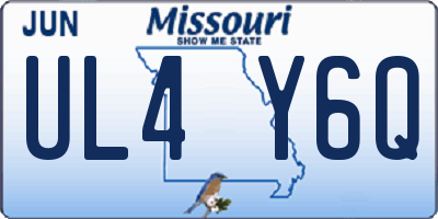 MO license plate UL4Y6Q