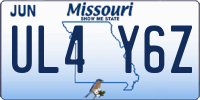 MO license plate UL4Y6Z