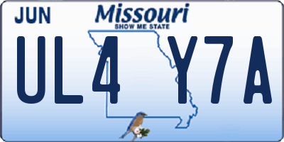 MO license plate UL4Y7A