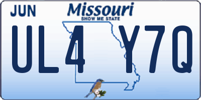 MO license plate UL4Y7Q