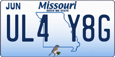 MO license plate UL4Y8G