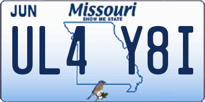 MO license plate UL4Y8I