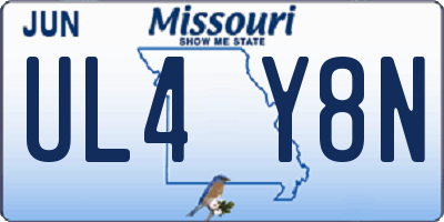 MO license plate UL4Y8N