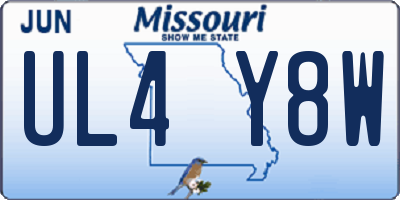 MO license plate UL4Y8W