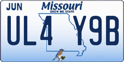 MO license plate UL4Y9B