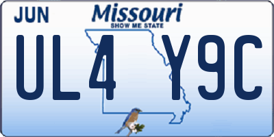 MO license plate UL4Y9C
