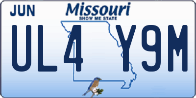 MO license plate UL4Y9M