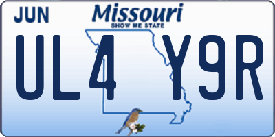MO license plate UL4Y9R