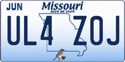 MO license plate UL4Z0J