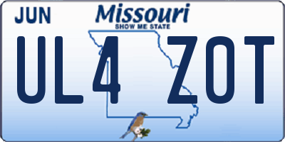 MO license plate UL4Z0T