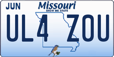 MO license plate UL4Z0U