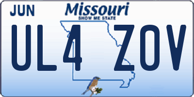 MO license plate UL4Z0V