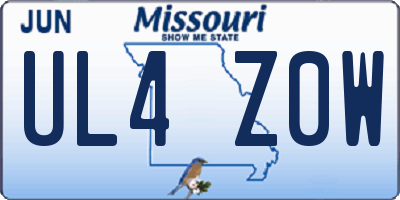 MO license plate UL4Z0W