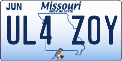 MO license plate UL4Z0Y
