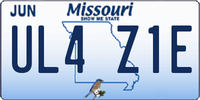 MO license plate UL4Z1E