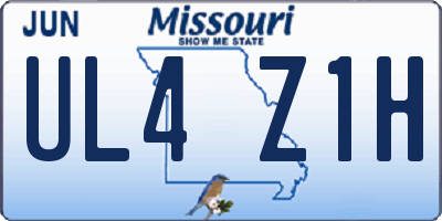 MO license plate UL4Z1H