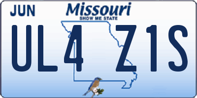 MO license plate UL4Z1S