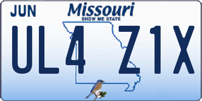 MO license plate UL4Z1X