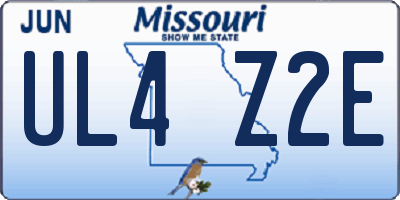 MO license plate UL4Z2E
