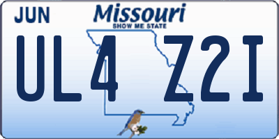 MO license plate UL4Z2I