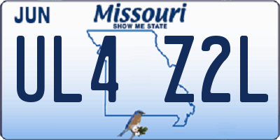 MO license plate UL4Z2L