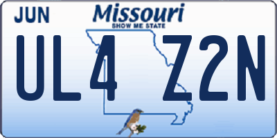 MO license plate UL4Z2N