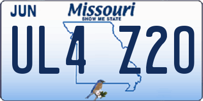 MO license plate UL4Z2O