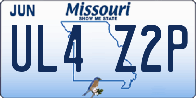 MO license plate UL4Z2P