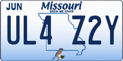 MO license plate UL4Z2Y
