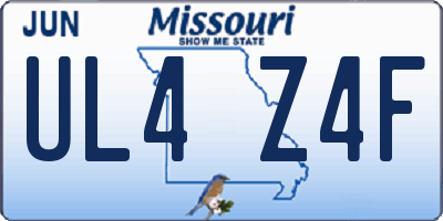 MO license plate UL4Z4F