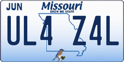 MO license plate UL4Z4L