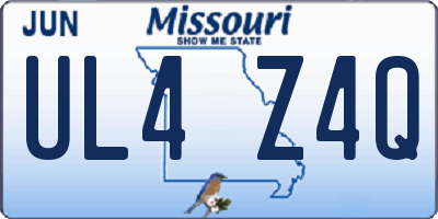 MO license plate UL4Z4Q