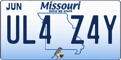 MO license plate UL4Z4Y