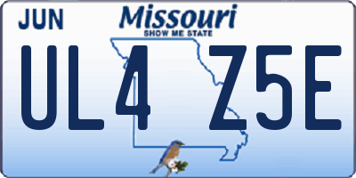 MO license plate UL4Z5E