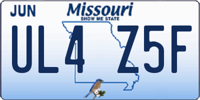 MO license plate UL4Z5F