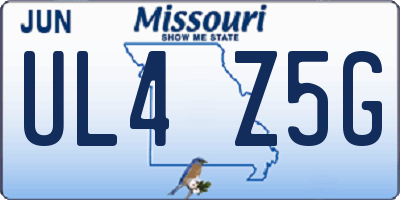 MO license plate UL4Z5G