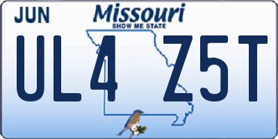 MO license plate UL4Z5T
