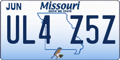 MO license plate UL4Z5Z